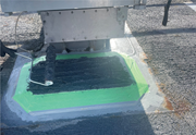 Photo of Nulka launcher pad FLEXFRAM 605NS application. Photo courtesy of Andre E. Lomeli.
