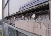 Embedded zinc anodes used in concrete rehabilitation to prevent the formation of new corrosion sites adjacent to completed patch repairs (Figure courtesy of Vector Corrosion Technologies)