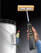 Coating inspection with the wet sponge holiday detector.