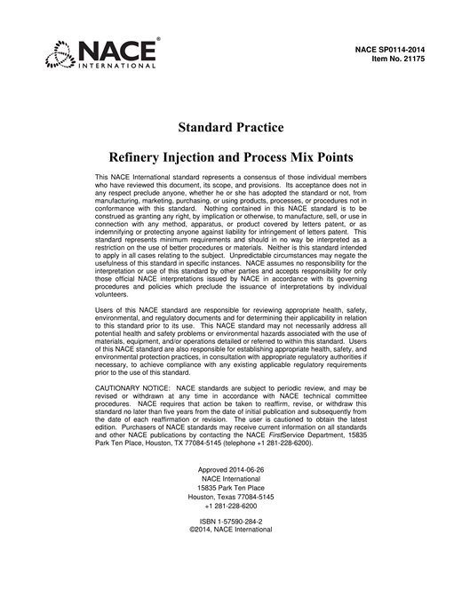 Engineered Mix Point Refinery Injection and Process Mix Points | Standards | Association for ...