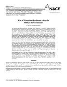Book cover for Use of Corrosion-Resistant Alloys in Oilfield Environments