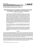 Book cover for Field Monitoring of Corrosion Rates in Oil and Gas Production Environments Using Electrochemical Techniques