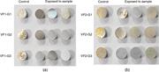 Effect of temperature and cleaning method (Table 3) in the test on (a) VF1 film and (b) VF2 film.